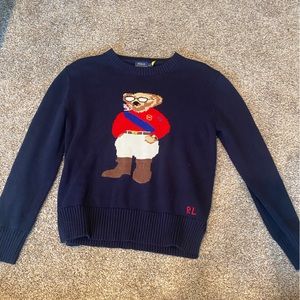 Ralph Lauren Navy Bear Sweater